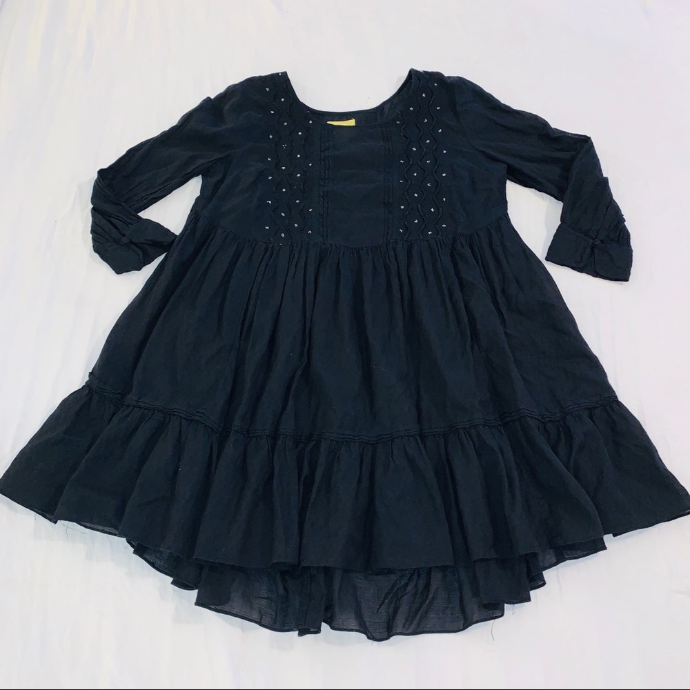 MAEVE ANTHROPOLOGIE Black Long Sleeve Tunic Top